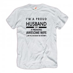 Koszulka męska I'm a proud Husband of a freaking awesome wife