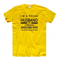 Koszulka męska I'm a proud Husband of a freaking awesome wife