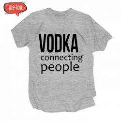 Śmieszna koszulka męska Vodka Connecting people