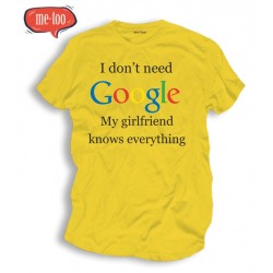 Śmieszne koszulki męskie I don't need Google my girlfriend knows everything 